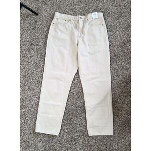 NWT J. Crew Women's Slouchy Boyfriend Denim Jeans OFF White (Beige) Size 28 NWT